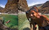 Children showing their skills in the wadi, Socotra, Yemen